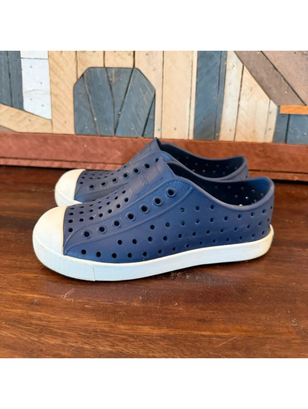 Native Shoes Jefferson Kids Slip On Shoes Navy White Size C13